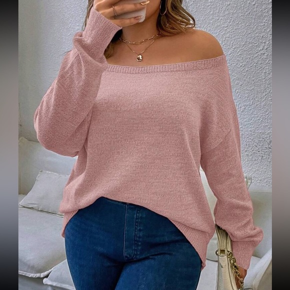 Plus size off shoulder sweater top - Picture 6 of 16